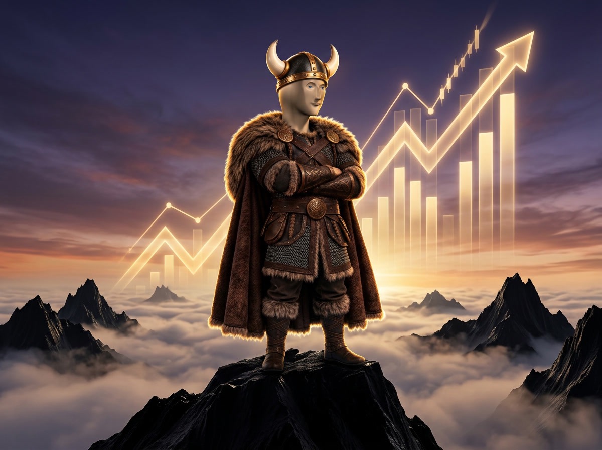 STONKI standing before the climbing chart arrow
