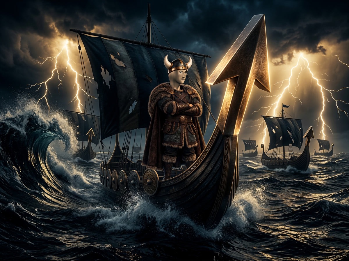 STONKI sailing the longship fleet through the storm