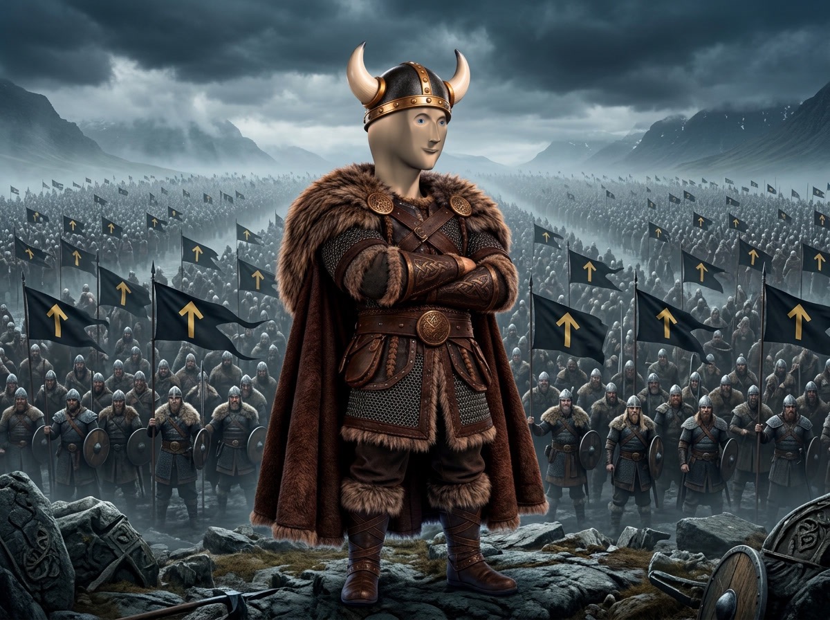 STONKI leading the Viking horde into battle